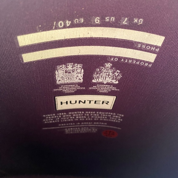 Hunter Original Tall Boots size 9 Women's Purple GUC Rubber Rain Boots - Picture 5 of 8